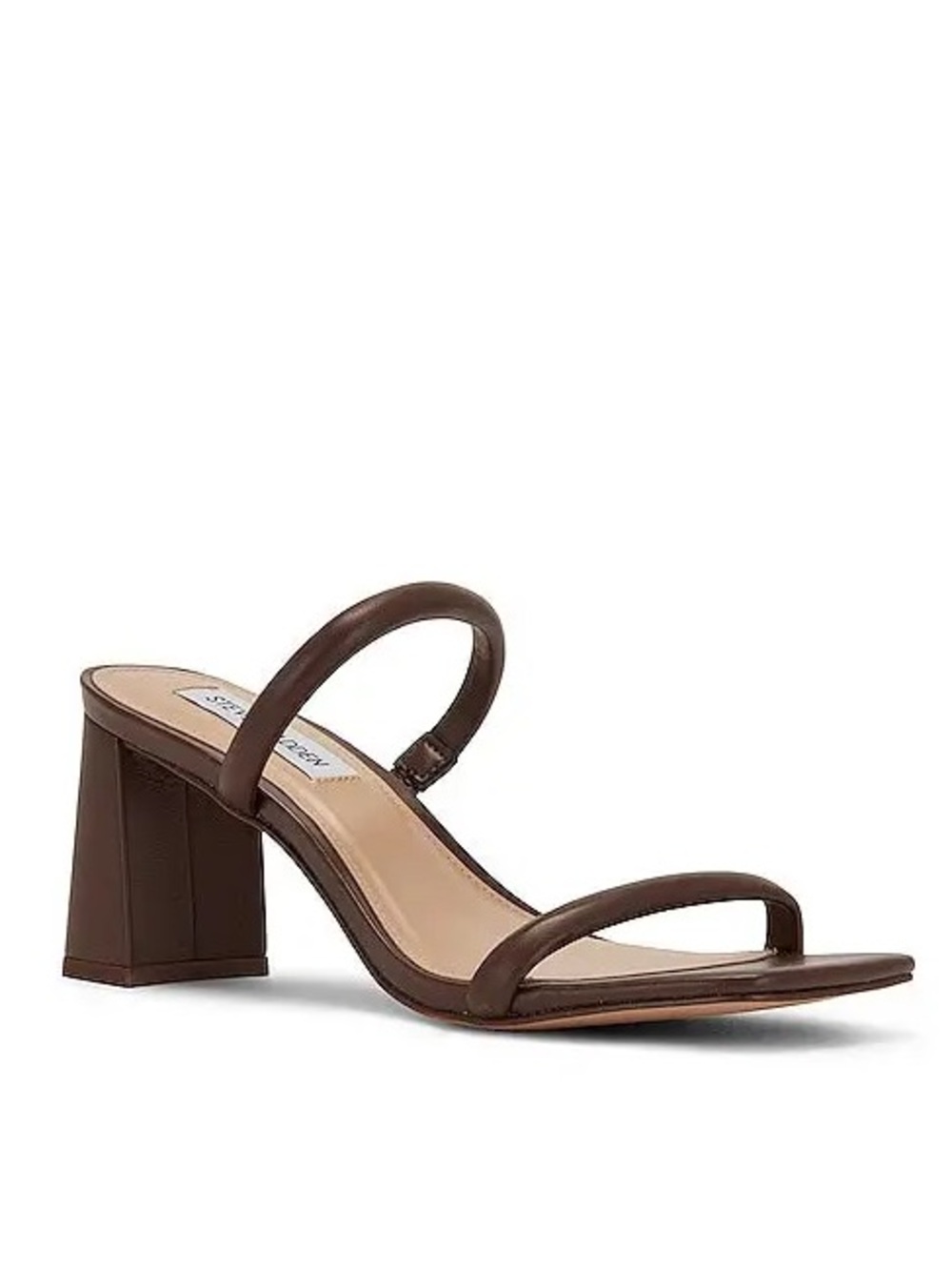 Steve Madden Chocolate Brown Lilah Block Minimalist Strappy Heel Sandal- Size 11